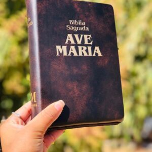 Bíblia Ave Maria com Zíper - Média Marrom