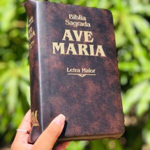 Bíblia Ave Maria com Zíper - Letra Maior Marrom